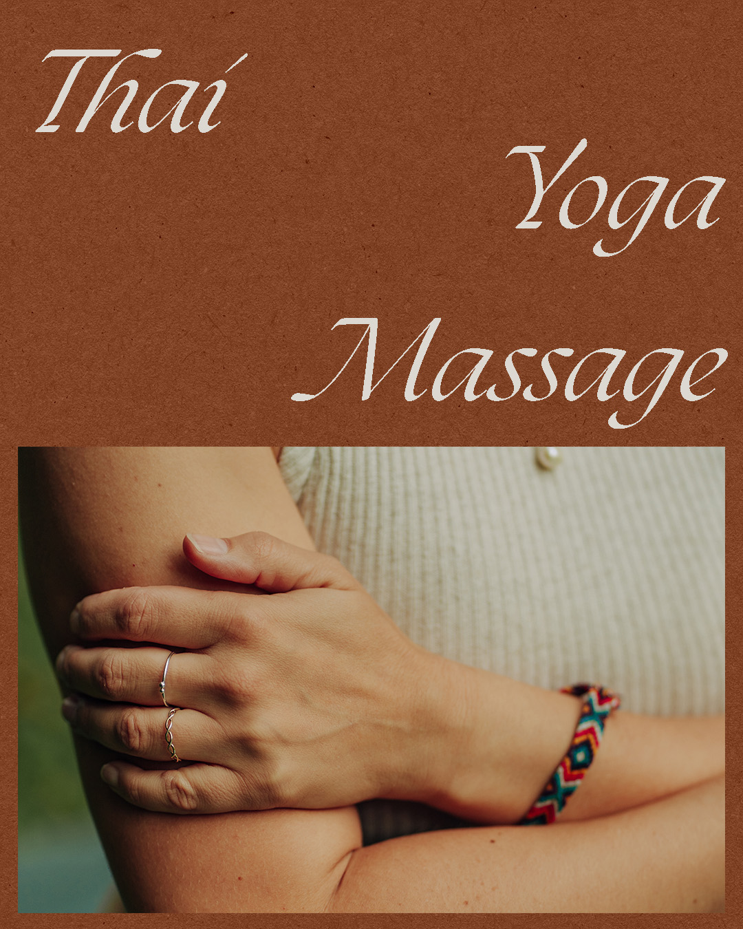 Massage-Motiv mit Schriftzug „Yoga Massage“ – Social-Media-Design für Your Mindful Flow